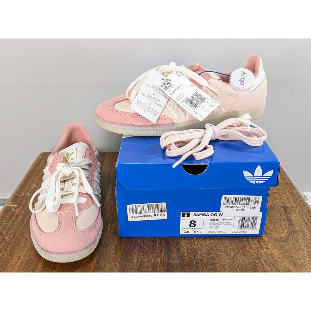 Adidas Samba Ruffle Stripes Pack Wonder Mauve JR8830 - Women's Size 8 New In Box - Picture 15 of 16